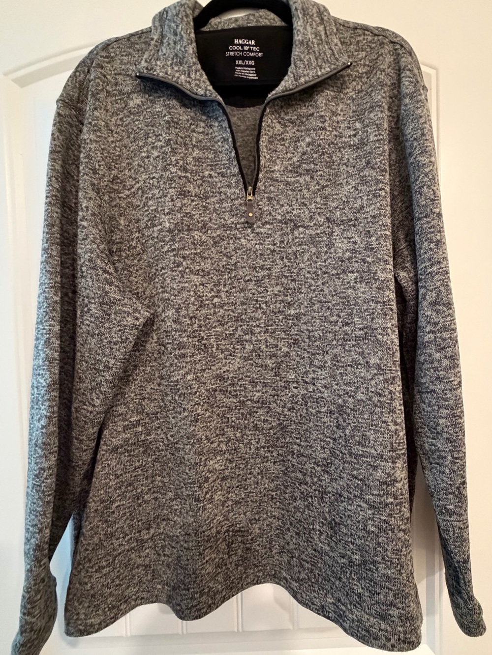 Haggar Men’s Heather Gray Half-Zip Sweater